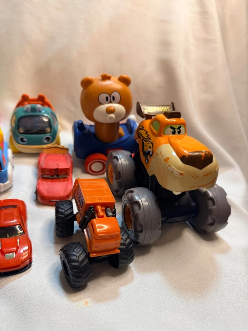 Mixed Toy Vehicle Lot 17 Cars Trucks Motorcycle Helicopter Kids Toys Used